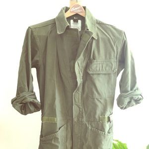 Vintage military green coveralls jumpsuit flight